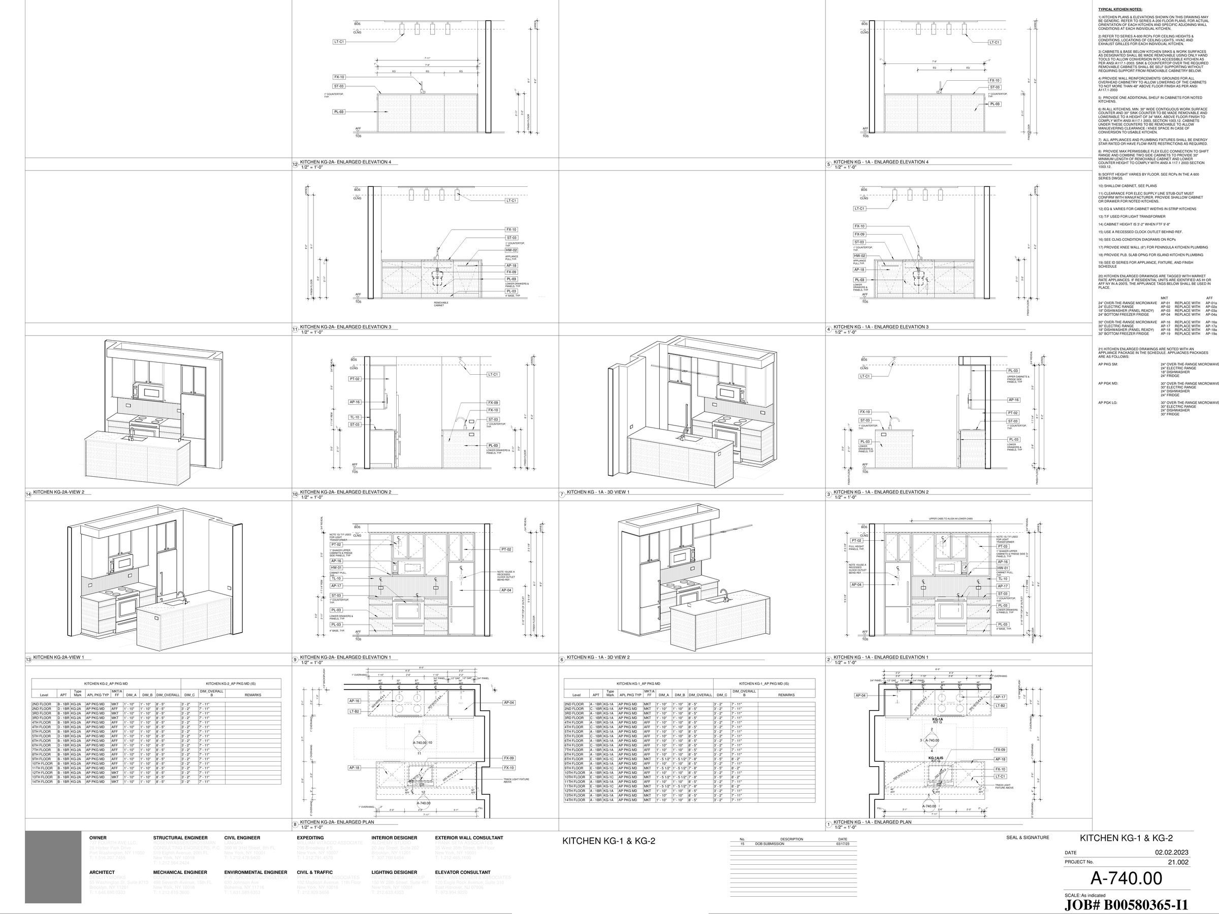 Kitchen enlarged plans & elevations