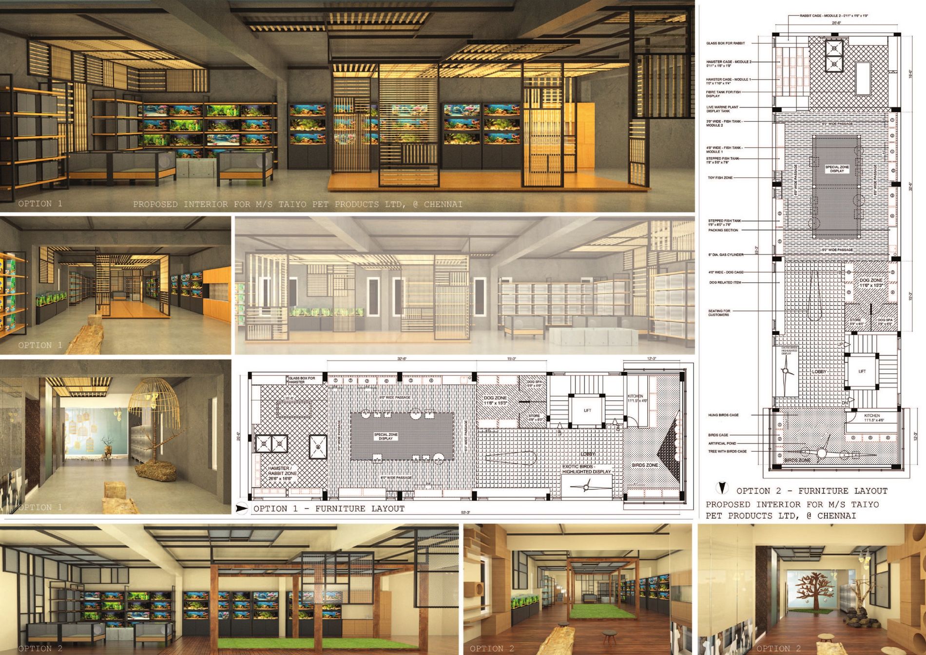 Renders & furniture layouts — two options