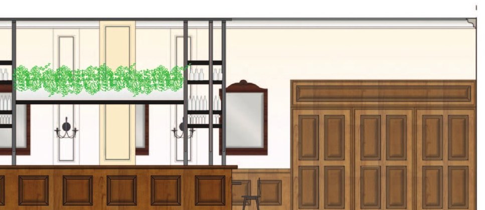 Elevation B — central bar